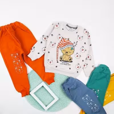 بلوز شلوار پسرانه خرس کلاه شیطونی کد 9637