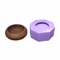 قالب سیلیکونی کاسه گرد طرح چوب قطر 11 ارتفاع 5 سانت