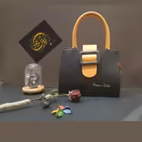 کیف پاسپورتی دو رنگ مشکی_خردلی