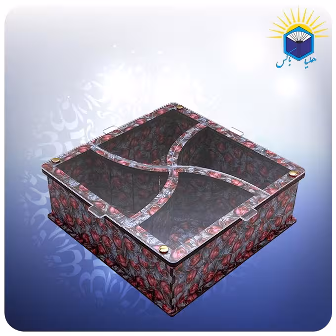 جعبه پذیرایی چهار خانه کشویی طرح گل رز