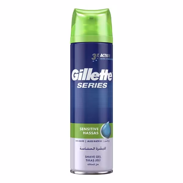ژل اصلاح ژیلت 3xACTION مدل SENSITIVE حجم 200ml
