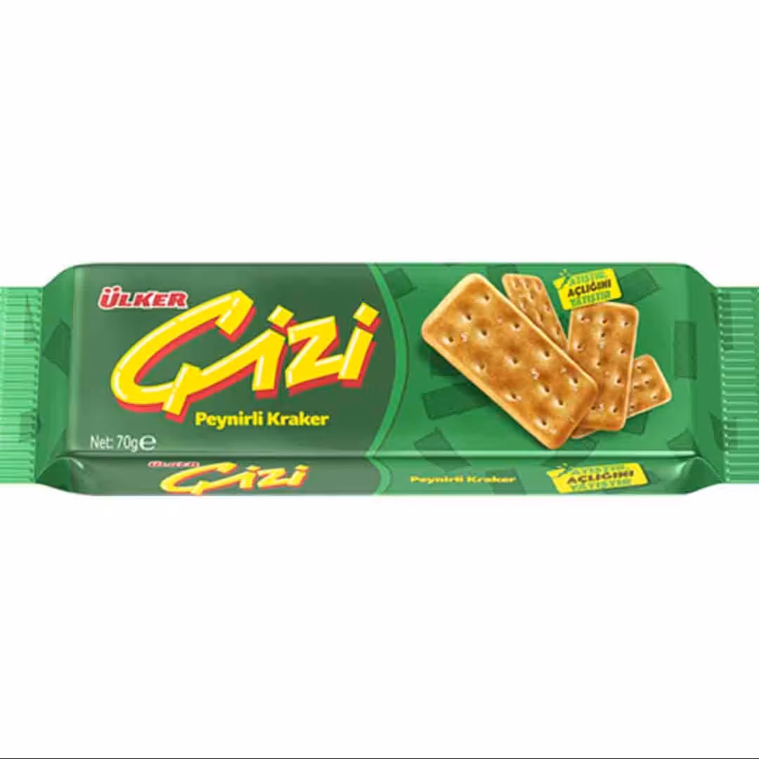 بیسکوییت کراکر پنیری 70 گرمی چیزی اولکر Ulker Cizi