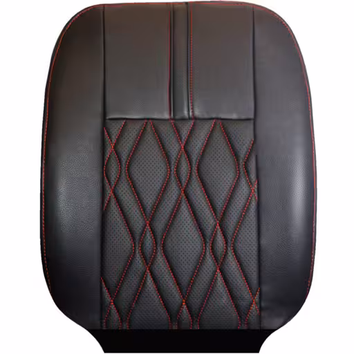 خرید روکش صندلی ساینا سوشیانت چرم مدل بلیطی مشکی دوخت قرمز | اتوموبی