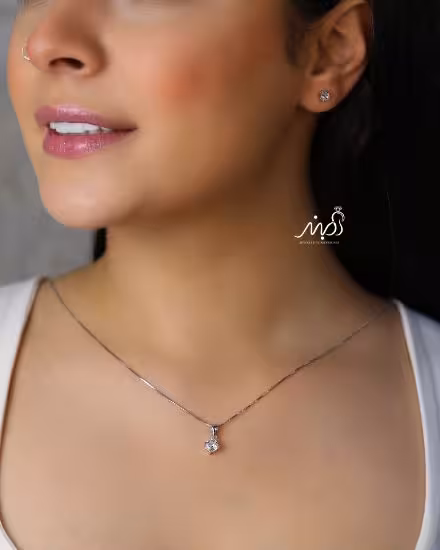 💍نیم ست تک نگین (آويز ، گوشواره ) خاص و زیبا ، نقره عیار 925(N_4282)