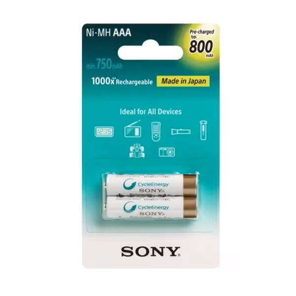 باتری شارژی نیم قلمی سونی