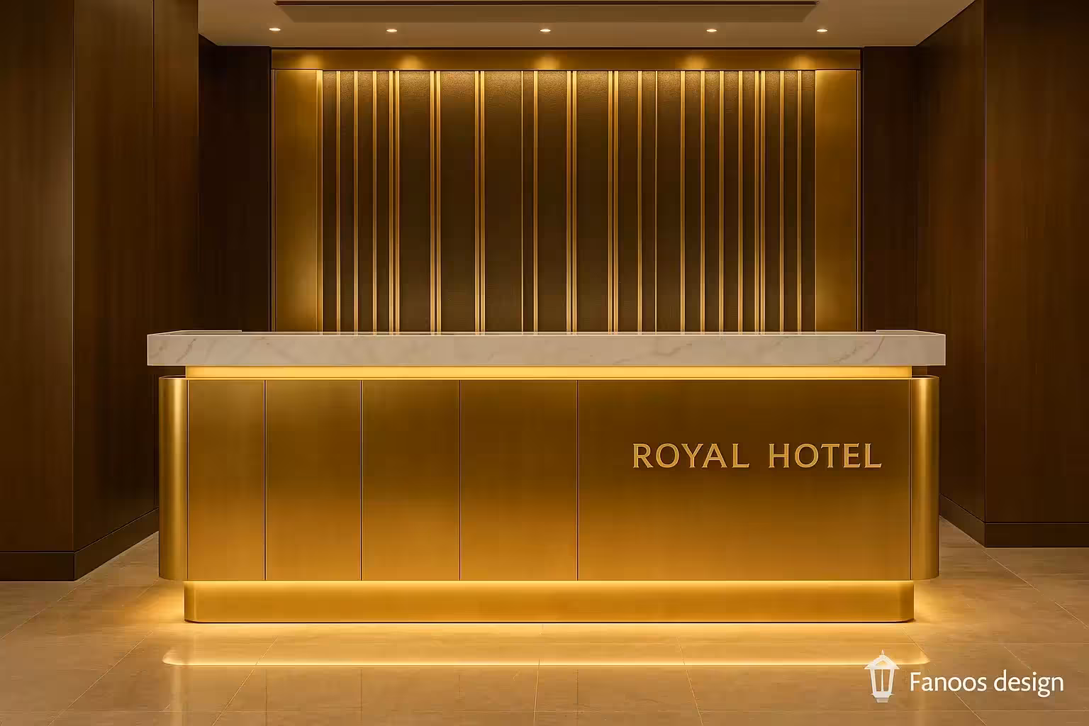 کانتر پذیرش هتل مدل Royal Gold (نسخه VIP طلایی)