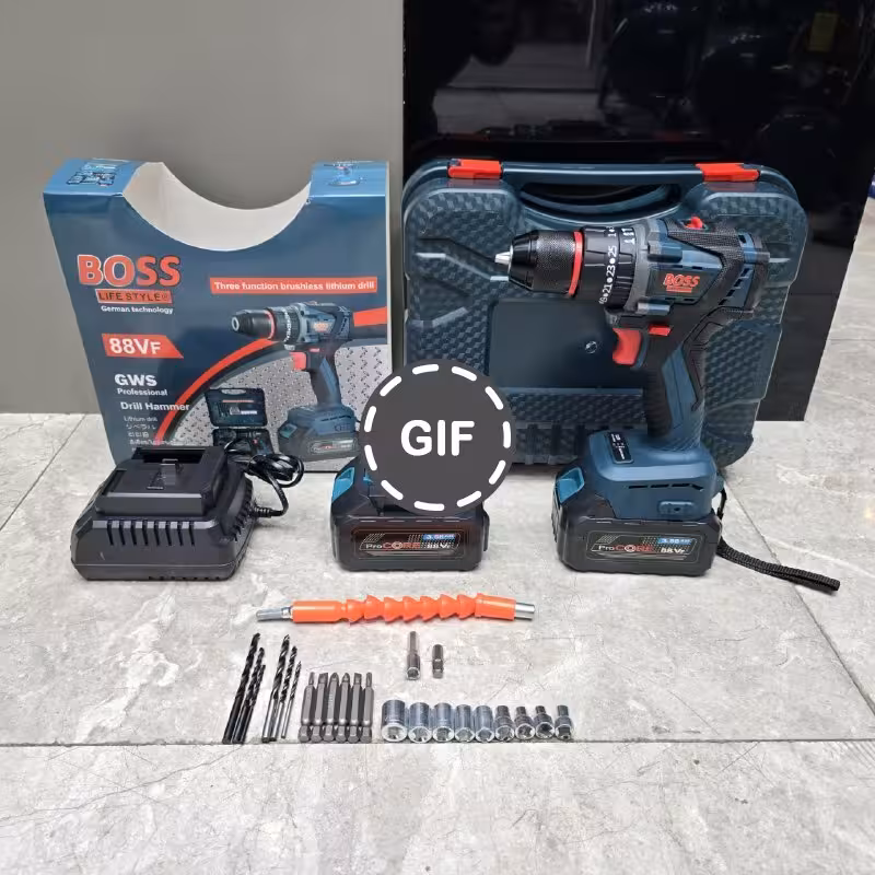 دریل شارژی 88 ولت براشلس چکشی باس مدل 88VB