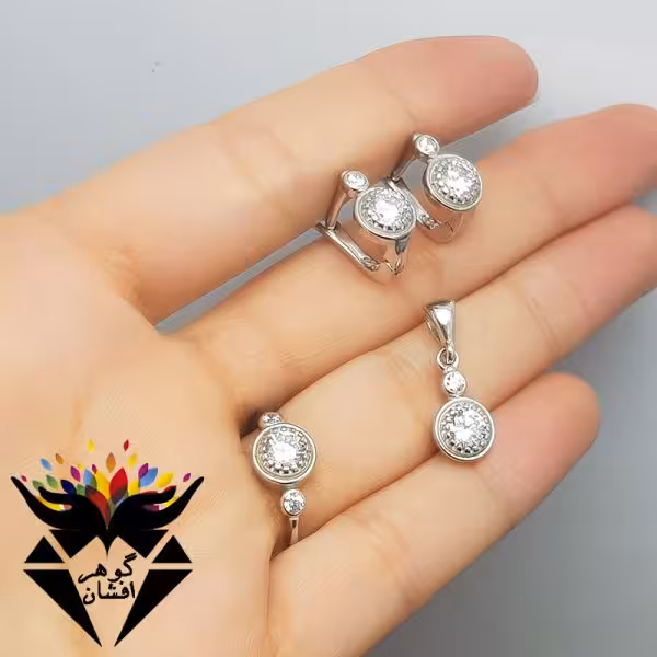 نیم ست نقره زنانه کد NS_1006B