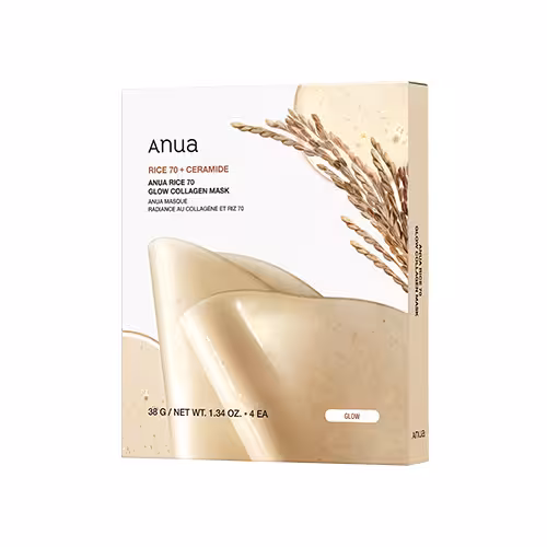 ماسک ورقه ای کلاژن ساز برنج و سرامید آنوا پک چهارتایی | Anua RICE 70   CERAMIDE GLOW COLLAGEN MASK