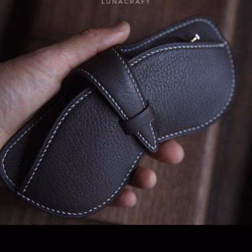 قاب عینک چرم طبیعی گاوی درجه یک دستدوز