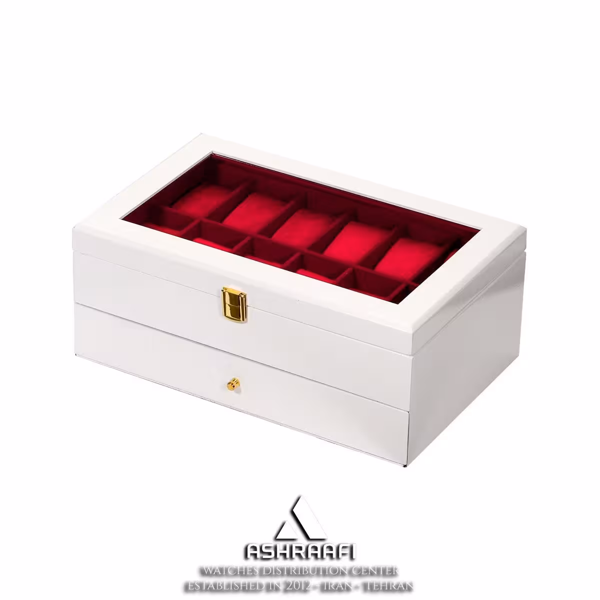 جعبه ساعت مچی 12 تایی سفید Box Watches T12-4
