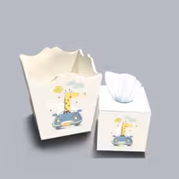 ست سطل و جا دستمال چوبی کودک طرح زرافه شیطون کد A2723