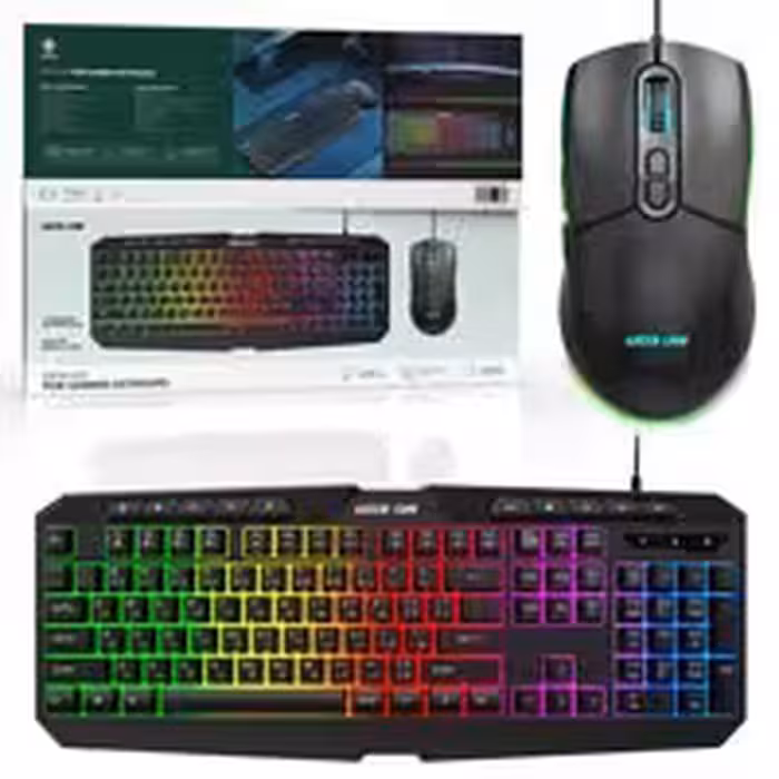 کیبورد و موس سیمدار گیمینگ Green Lion GKM-400 RGB Gaming