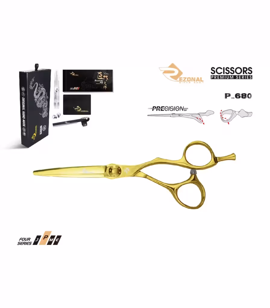 قیچی کات NEW پریمیوم P-680 طلایی 6 اینچ رزونال سایز “6.0