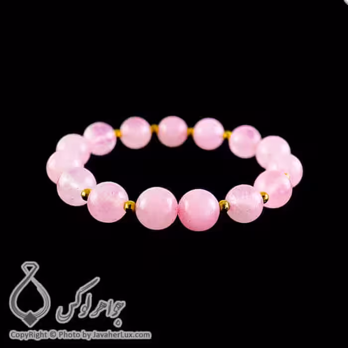 دستبند سنگ رز کوارتز _ کد : 200225