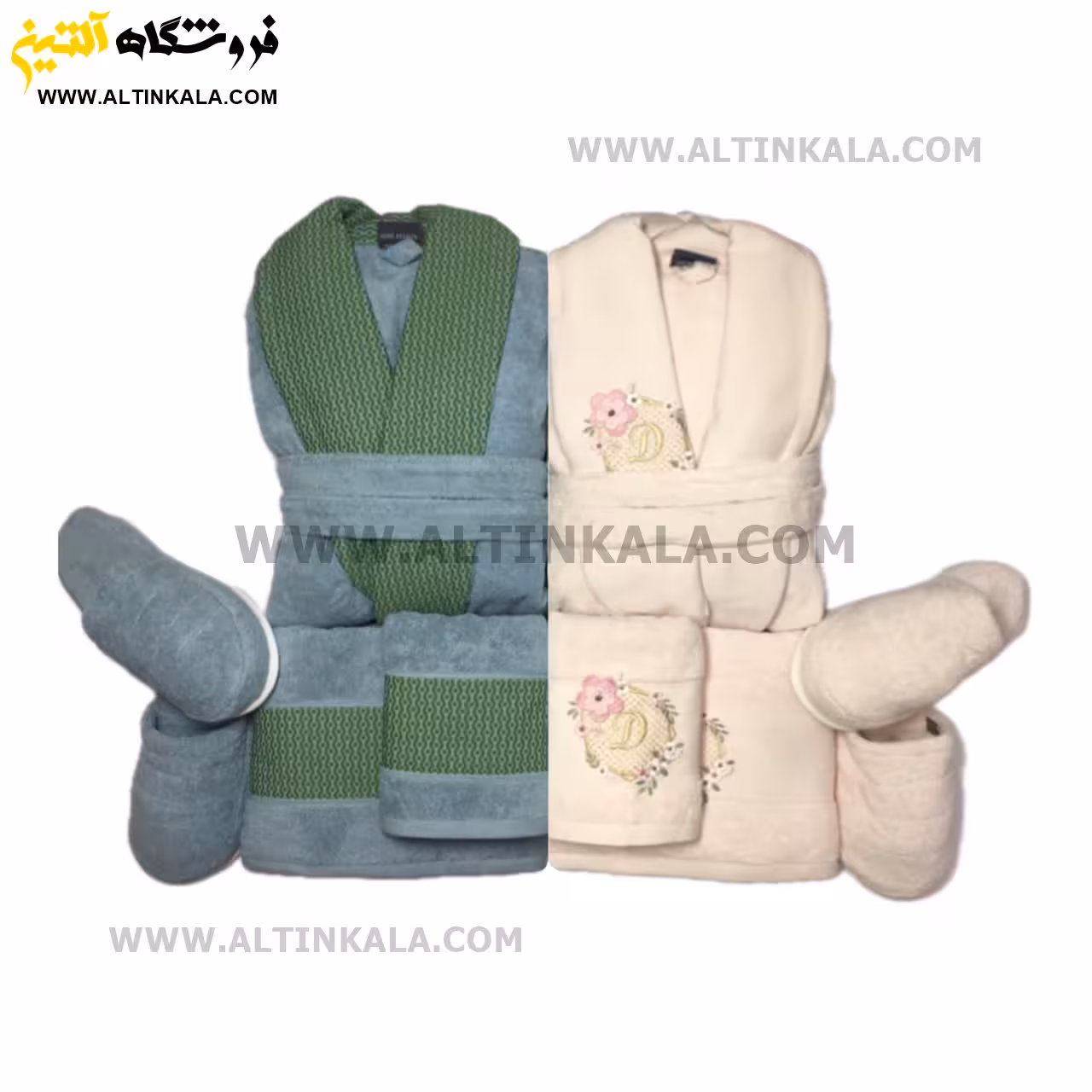 سرویس حوله عروس و داماد 10تکه گلدوزی سه بعدی برند NARMILA