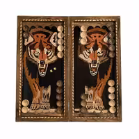 تخته نرد چوب گردو طرح گرگ