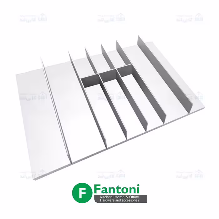 جای قاشق و چنگال سفید با تقسیم کننده آلومینیومی ثابت ریل دبل باکس فانتونی O261 تا O264