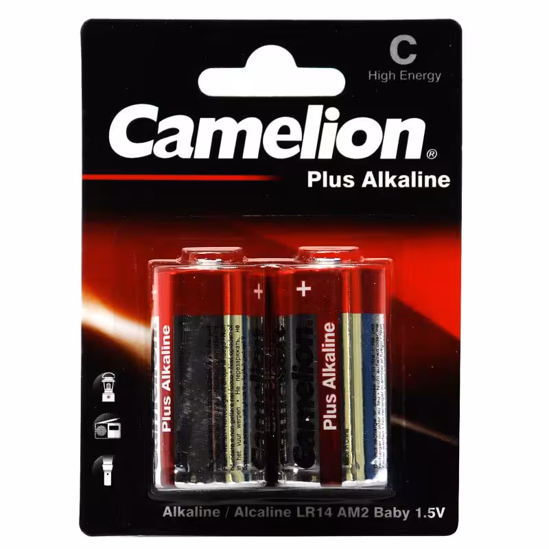 باتری دوتایی متوسط Camelion Plus Alkaline LR14-BP2 1.5V C