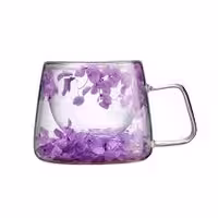 لیوان دوجداره طرح گل گلی