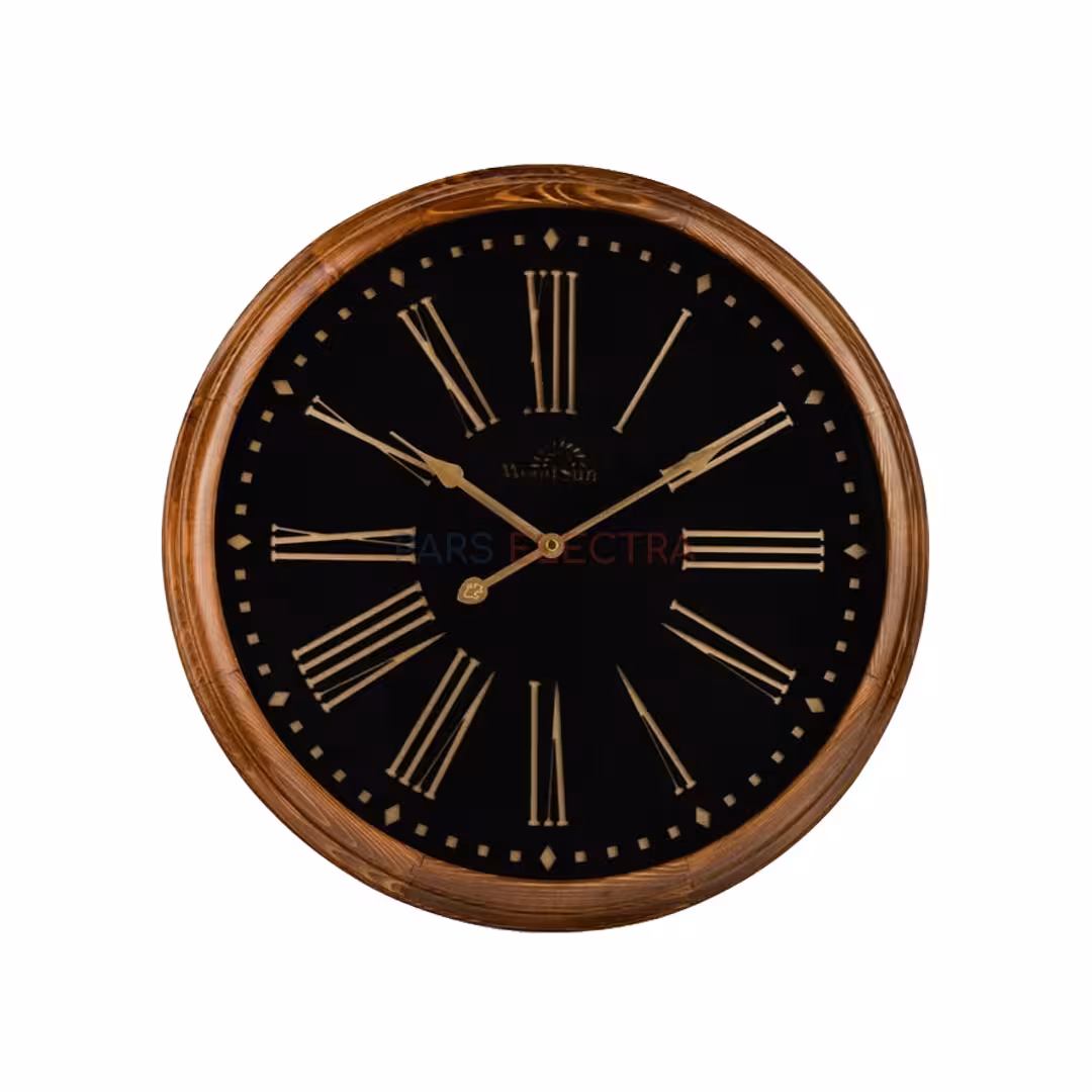 ساعت دیواری چوبی ژنو مشکی (50سانت) (ZA221150)