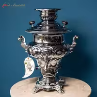سماور گازی برنجی 7 لیتری طرح افسون بدنه کار شده