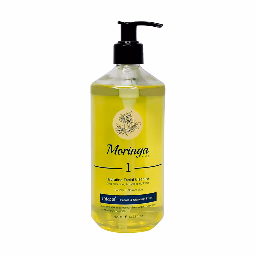 ژل شستشو و آبرسان صورت 1 مورینگا امو مناسب پوست چرب تا معمولی 400 میلی لیتر | Moringa Emo 1 hydrating Facial Cleanser For Oily to Normal Skin