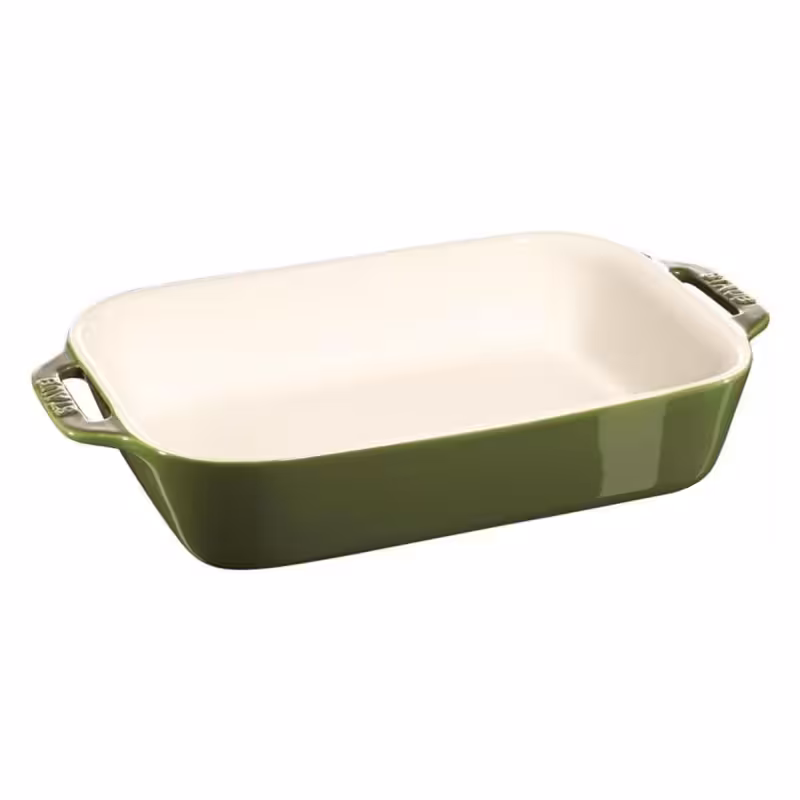 ظرف فر سرامیک STAUB سبز 27×20 سانتی‌متر | مقاوم تا 250°C