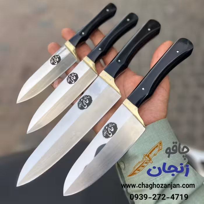سرویس کامل چاقو استیل حاتمی زنجان مخصوص آشپزخانه بسته 4 عددی