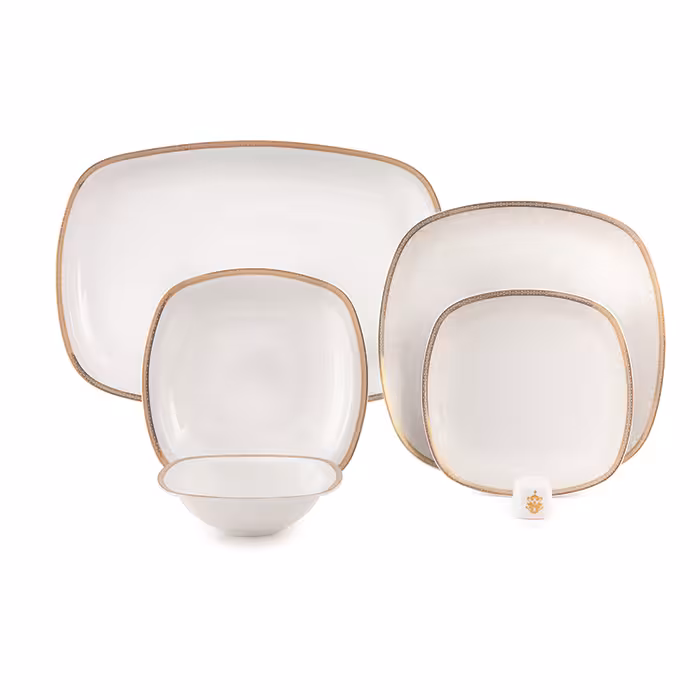 سرویس چینی 27 پارچه غذاخوری ریوا طلایی