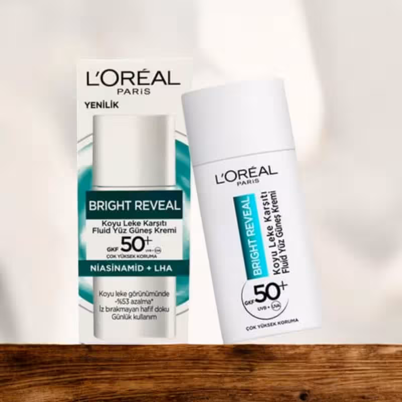 کرم ضد آفتاب و ضد لک لورال مدل بی رنگ BRIGHT REVEAL SPF50