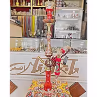 قلیان کامل برنجی شیشه تراش طرح شمشیری