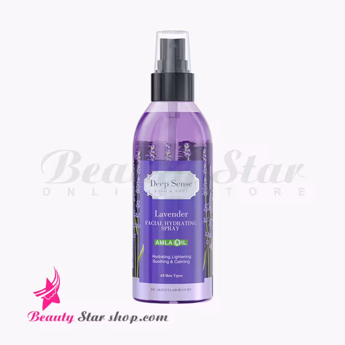 اسپری آبرسان و مرطوب کننده صورت و بدن (میست صورت) دیپ سنس مدل لوندر مناسب انواع پوست حجم 150 میلی لیتر