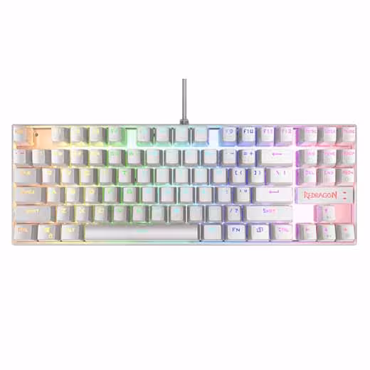 کیبورد ردراگون Keyboard Redragon K552 Kumara RGB White سوئیچ قرمز