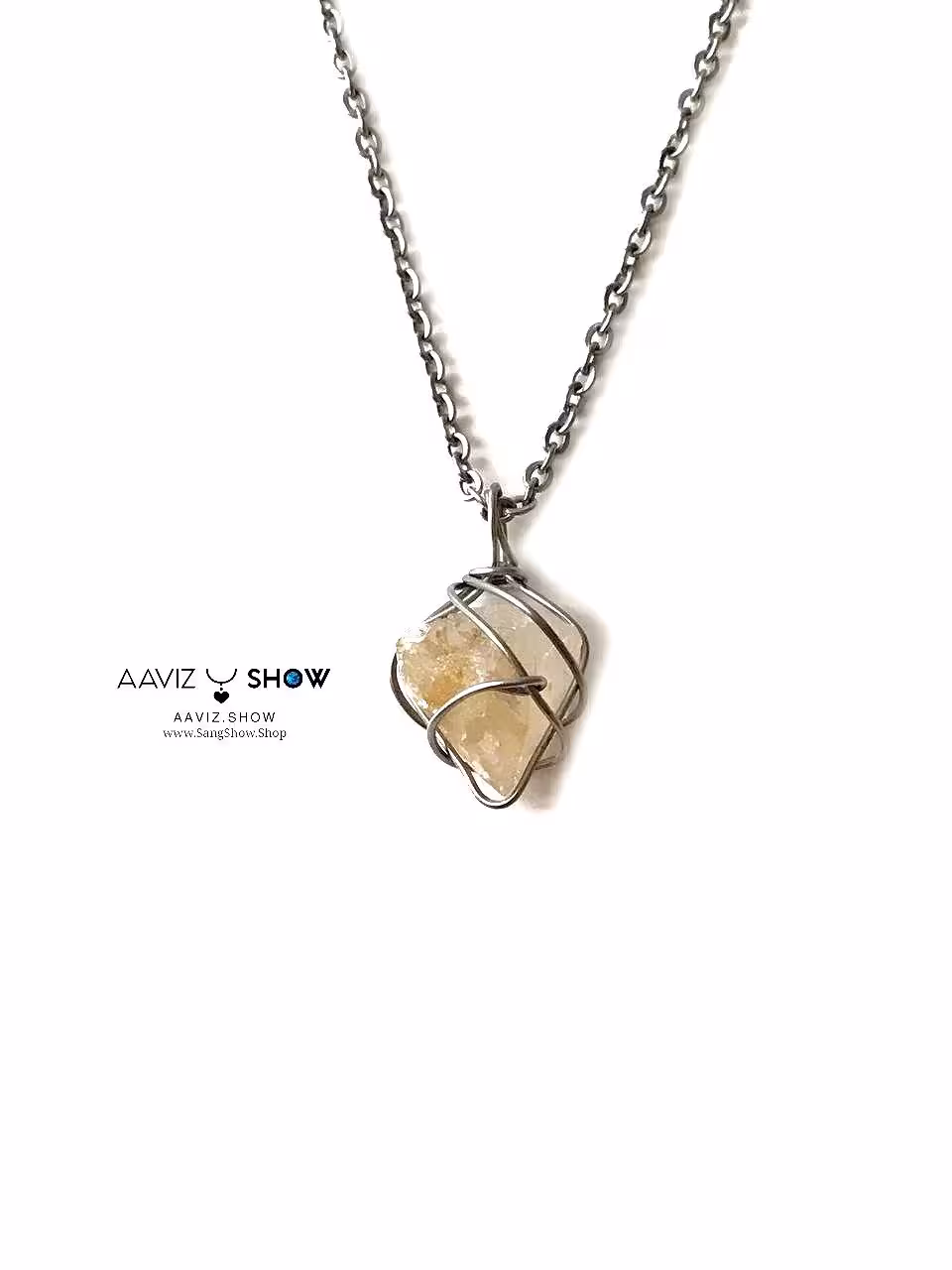 آویز سنگ بلور سلستین استثنایی و معدنی A1222