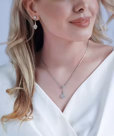 💍نیم ست قلب خاص و زیبا ، نقره عیار 925 (N_4163)‌‌‌‌‌‌