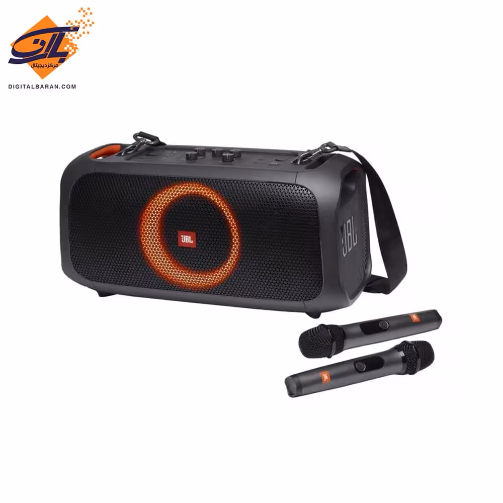اسپیکر پرتابل بلوتوث جی بی ال مدل پارتی باکس دو میکروفونه JBL PartyBox On-The-Go