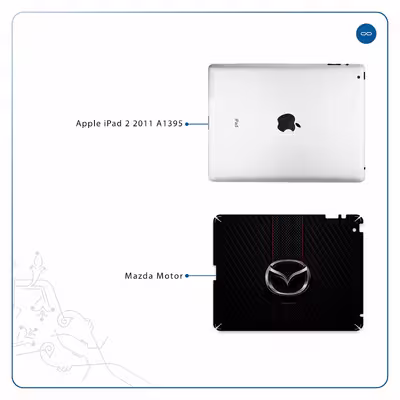 برچسب پوششی ماهوت مدل Mazda Motor مناسب برای تبلت اپل iPad 2 2011 A1395