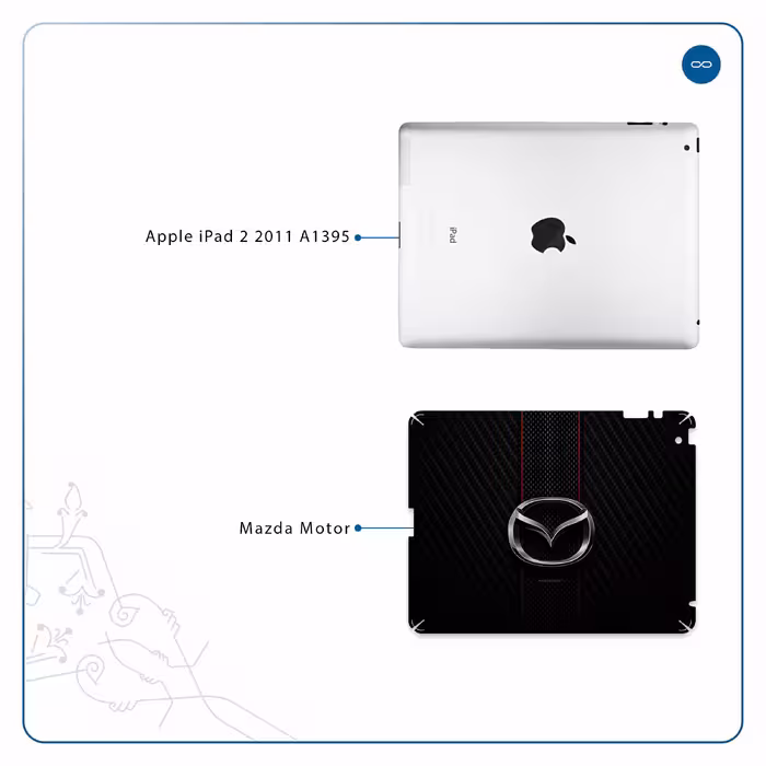 برچسب پوششی ماهوت مدل Mazda Motor مناسب برای تبلت اپل iPad 2 2011 A1395