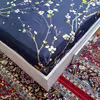 سرویس ملحفه مدل  کشدار h25 niki06 طرح شکوفه کد 180  دو نفره سه تکه