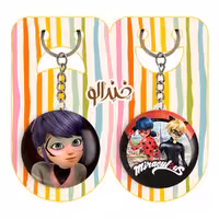 جاکلیدی خندالو مدل دختر کفشدوزکی و پسر گربه ای کد 34563457 مجموعه 2 عددی