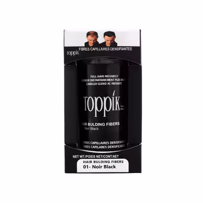 پودر پرپشت کننده مو تاپیک هیر فیلر کد 01 وزن 50 گرم رنگ مشکی تیره