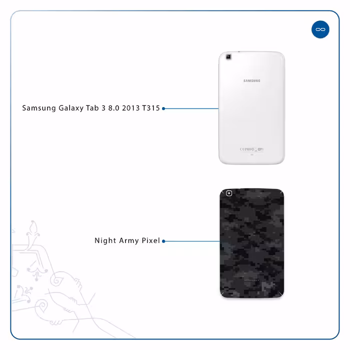 برچسب پوششی ماهوت مدل Night-Army-Pixel مناسب برای تبلت سامسونگ Galaxy Tab 3 8.0 2013 T315