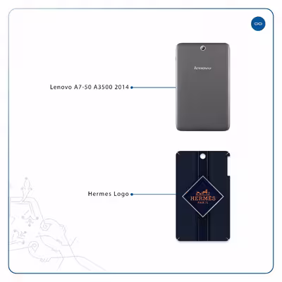 برچسب پوششی ماهوت مدل Hermes-Logo مناسب برای تبلت لنوو A7-50 A3500 2014