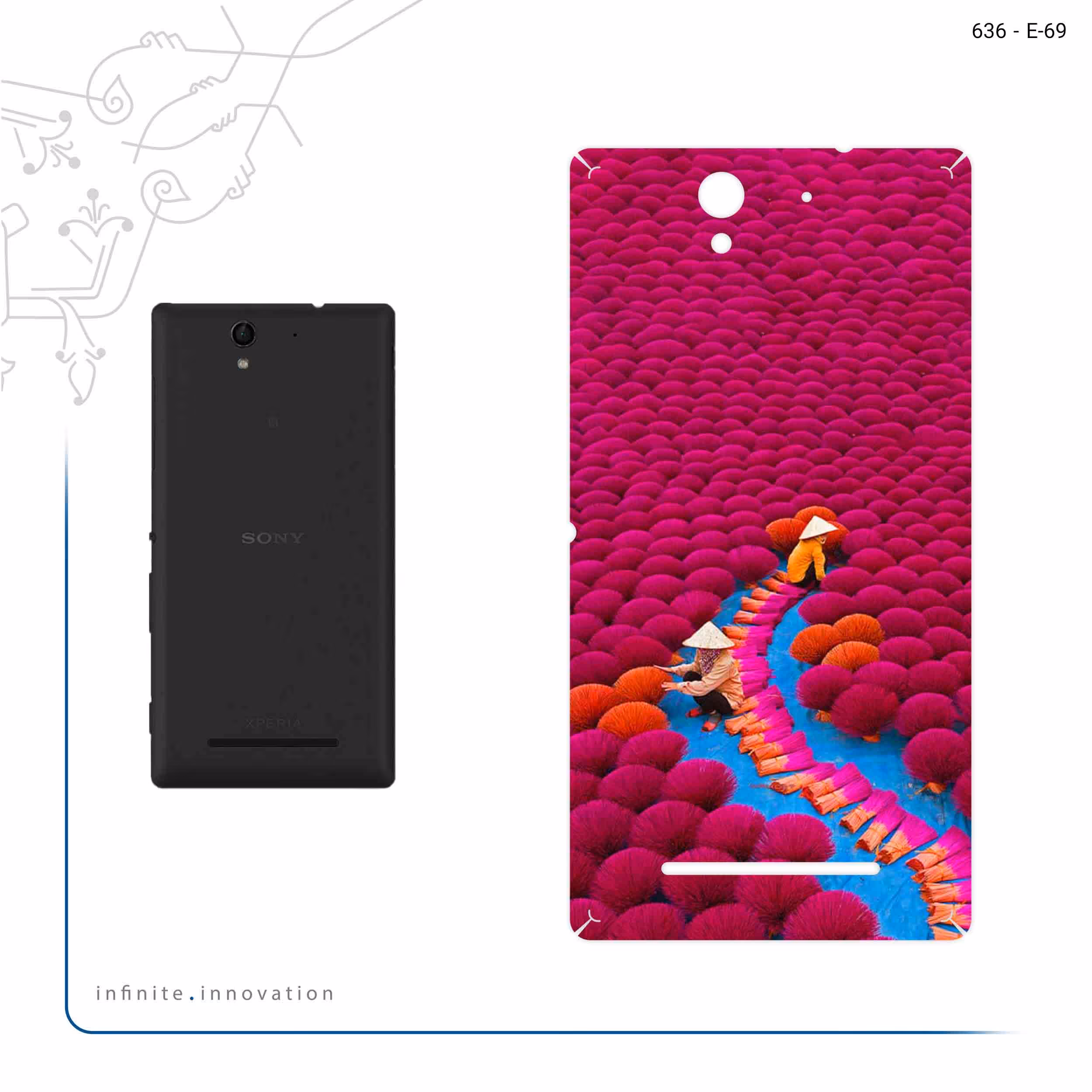 برچسب پوششی ماهوت مدل Vietnam Incense Wood Farms مناسب برای گوشی موبایل سونی Xperia C3 Dual