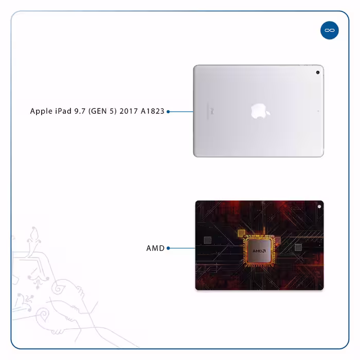 برچسب پوششی ماهوت مدل AMD Brand مناسب برای تبلت اپل iPad 9.7 (GEN 5) 2017 A1823