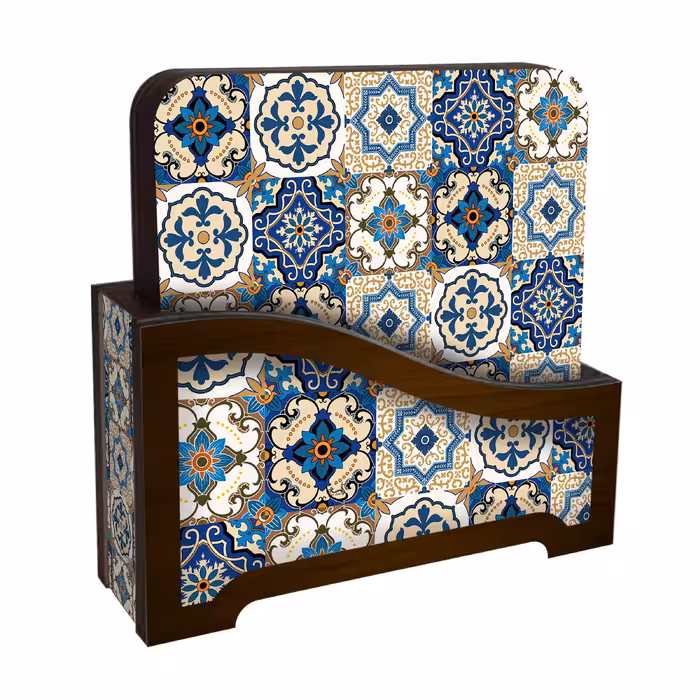 زیر لیوانی لوکسینو مدل کاشی های آنتیک مجموعه 6 عددی