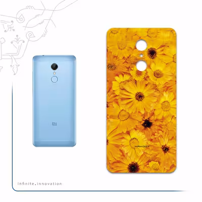 برچسب پوششی ماهوت مدل Yellow-Flower مناسب برای گوشی موبایل شیائومی REDMI 5