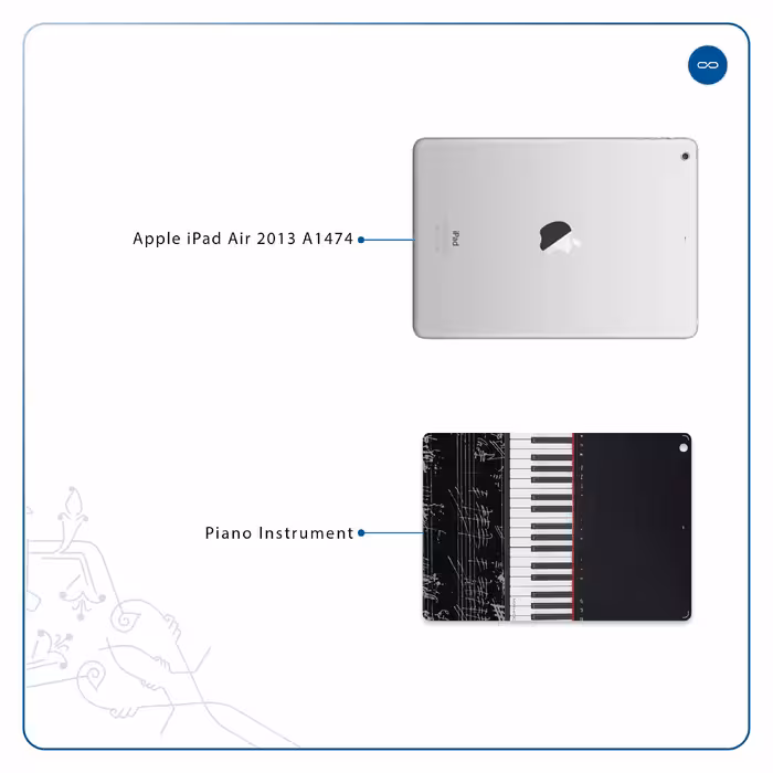 برچسب پوششی ماهوت مدل Piano-Instrument مناسب برای تبلت اپل iPad Air 2013 A1474