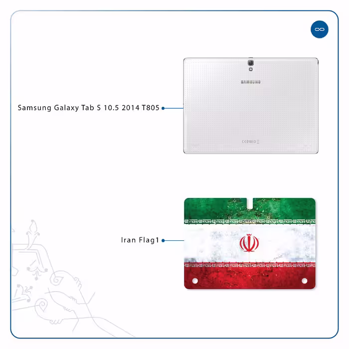 برچسب پوششی ماهوت مدل Iran-Flag-1 مناسب برای تبلت سامسونگ Galaxy Tab S 10.5 2014 T805